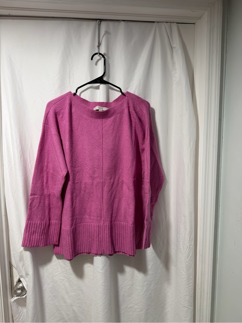 LOFT Bright Fuchsia Crewneck Sweater